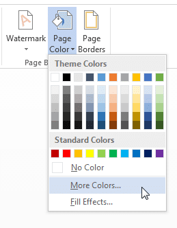 MS Word Page Color